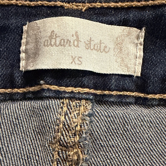 Altar’d State denim mini skirt floral embroidered distressed size XS - Picture 4 of 9